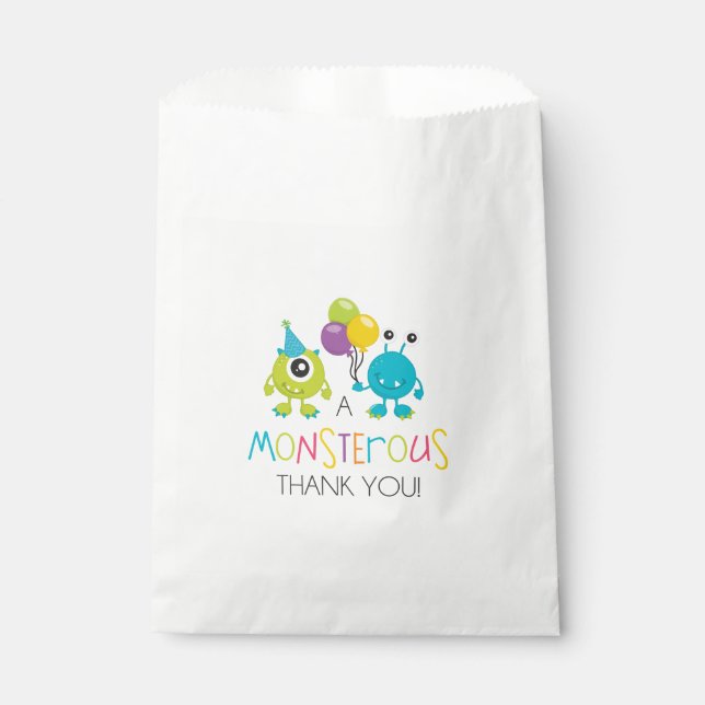 Kleines Monster Birthday Party Gunst Bags Geschenktütchen (Vorderseite)