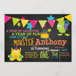 Kleines Monster, das einen Geburtstag einlädt Einladung