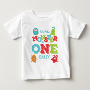 Kleines Monster erster Geburtstag Baby T-shirt