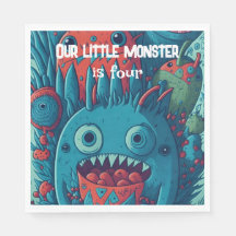 Kleines Monster Geburtstagsparty blau rot