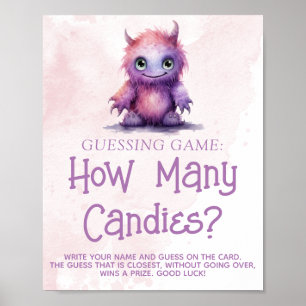 Kleines Monster Girl Baby Shower Guessing Game Sig Poster