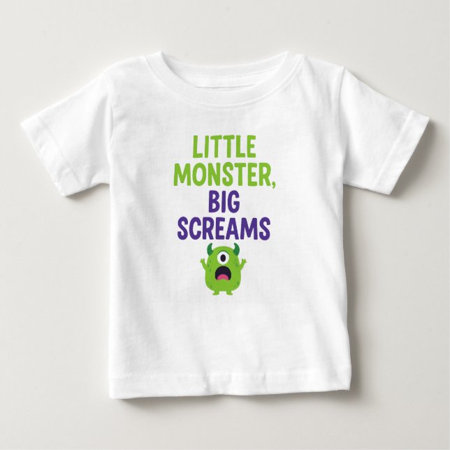 Kleines Monster, große Schreie Baby T-shirt (Vorderseite)