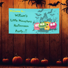 Kleines Monster-Halloween-Party Banner