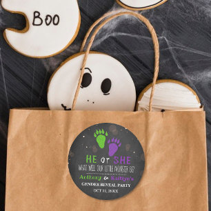 Kleines Monster Halloween-Party Runder Aufkleber