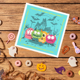 Kleines Monster-Halloween-Party Serviette