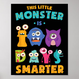 Kleines Monster ist 100 Tage kluger Schulkinder Le Poster