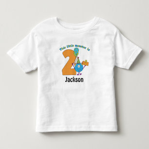 Kleines Monster Kind 2. Geburtstag Personalisiert Kleinkind T-shirt
