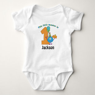 Kleines Monster Kinder 1. Geburtstag Personalisier Baby Strampler
