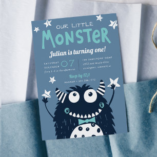 Kleines Monster-Kindergeburtstag-Party Einladung