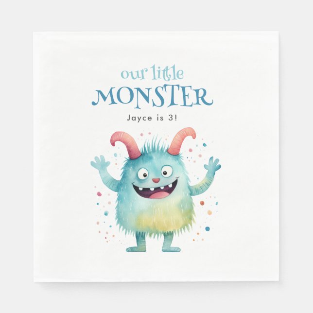 Kleines Monster-Kindergeburtstag-Party Serviette (Vorderseite)