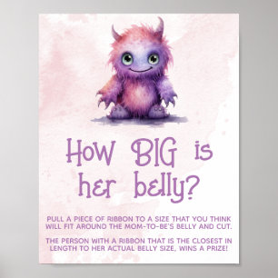 Kleines Monster-Mädchen-Baby-Party Großer Bauch-Sc Poster