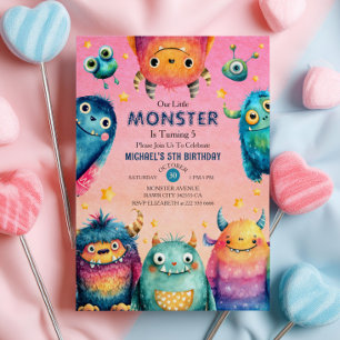 Kleines Monster Mash Whimsical Kindergeburtstag Pa Einladung
