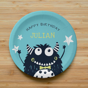 Kleines Monster   PARTY PERSONALISIERTER KINDERGEB Pappteller