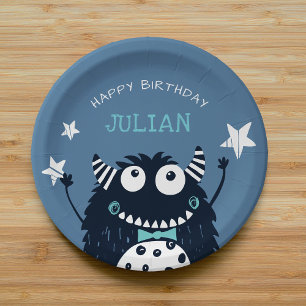 Kleines Monster   PARTY PERSONALISIERTER KINDERGEB Pappteller
