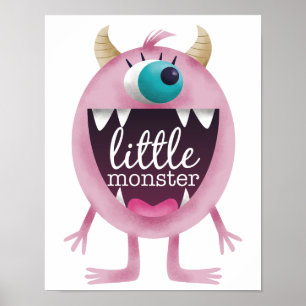 Kleines Monster Rosa Mädchenzimmer Poster