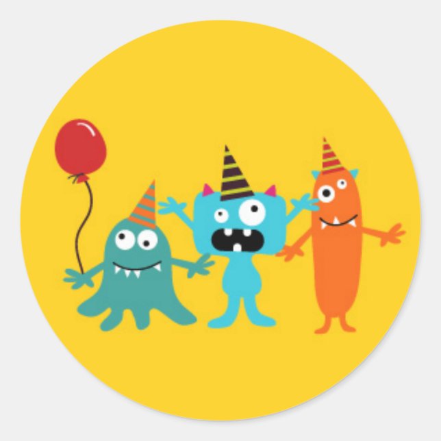 Kleines Monster Runder Aufkleber (Vorderseite)