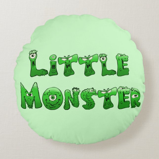 Kleines Monster Rundes Kissen (Vorderseite)