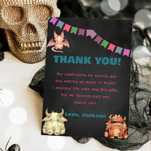Kleines Monster Thema Geburtstag Danke Karte