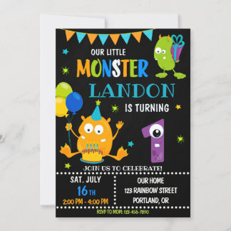 Kleines Monster zum Geburtstag für Junge Einladung