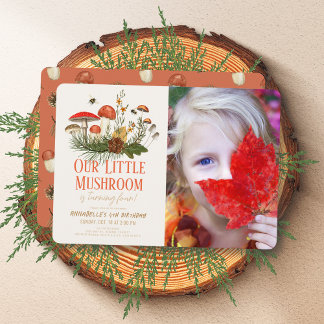 Kleines Mushroom Herbst Herbst Kindergeburtstag Fo Einladung