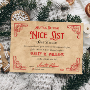 Kleines nettes Zertifikat von Santa Magical Einladung