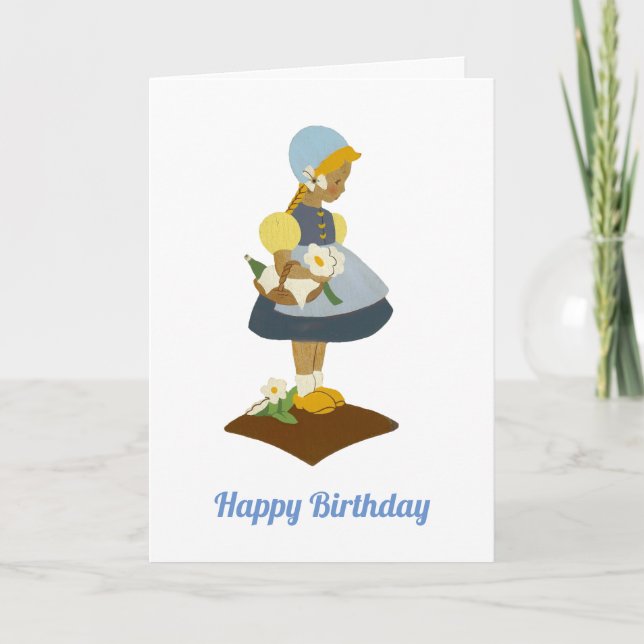 Kleines niederländisches Mädchen mit Holzschuhen Karte (Vorderseite)