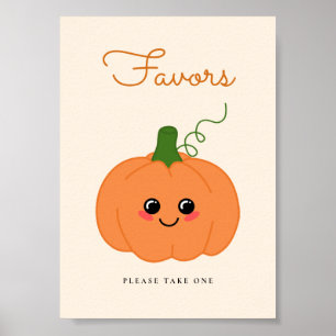 Kleines Niedliches Pumpkin Baby Dusche Gefallen Ta Poster