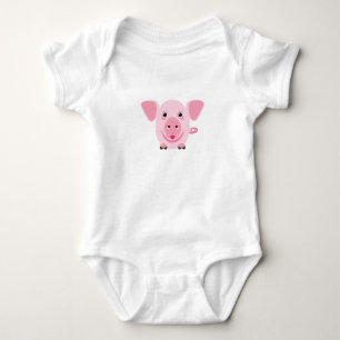 Kleines niedliches rosa Schwein Baby Strampler