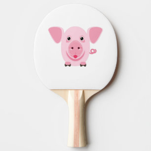 Kleines niedliches rosa Schwein Tischtennis Schläger