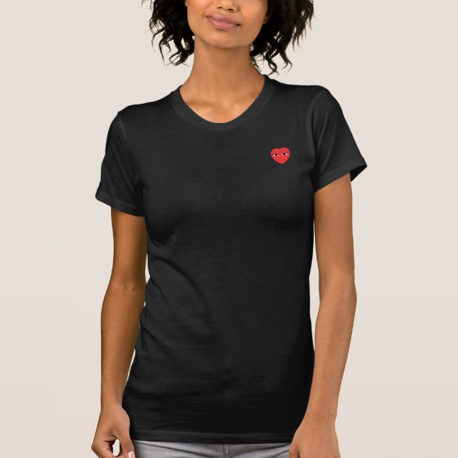 Kleines Niedliches Rotes Herz mit Eyes T Shirt (Vorderseite)