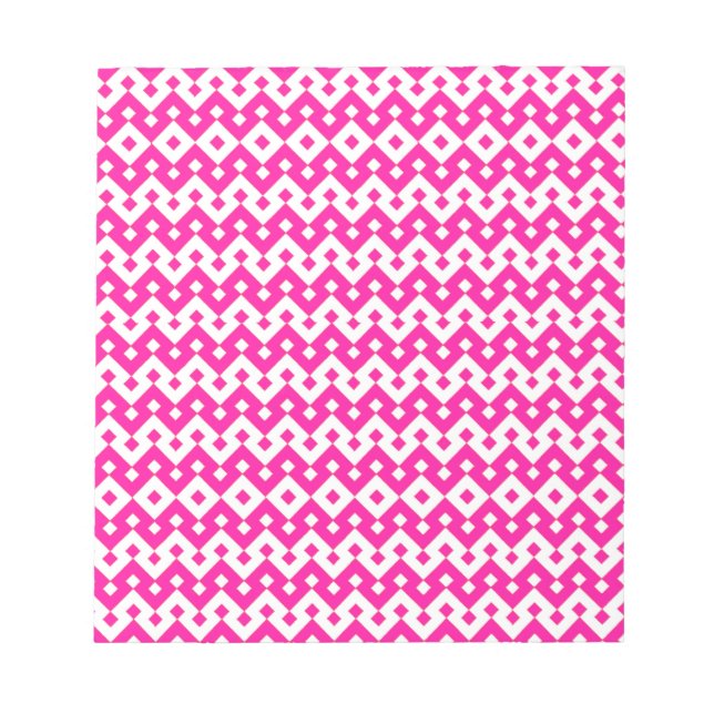 Kleines Notepad oder Jotter, Candy Pink Geometric Notizblock (Vorderseite)