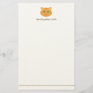 Kleines orange Tabby-Katzen-personalisiertes Briefpapier