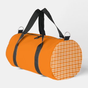 Kleines orange-weißes Karomuster Duffle Bag