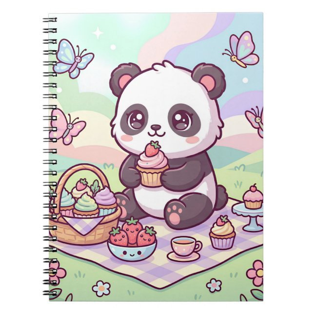 Kleines Panda-Picknick Notizblock (Vorderseite)