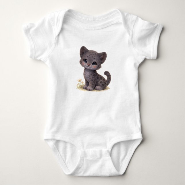 🖤 KLEINES PANTHER-BABY-BODY BABY STRAMPLER (Vorderseite)