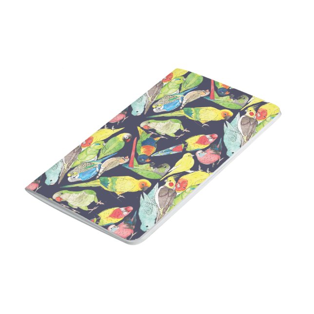 Kleines Papageien-Muster Taschennotizbuch (Unterseite)