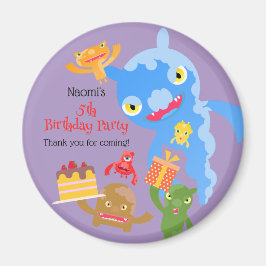 Kleines Party Monster und Konfetti Geburtstagspart Magnet