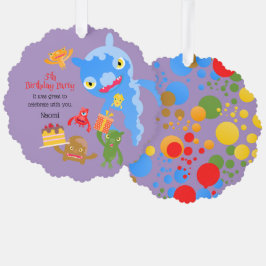 Kleines Party Monster und Konfetti Geburtstagspart Ornament Karte