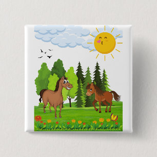 Kleines Pferdedesign für Kinder Button