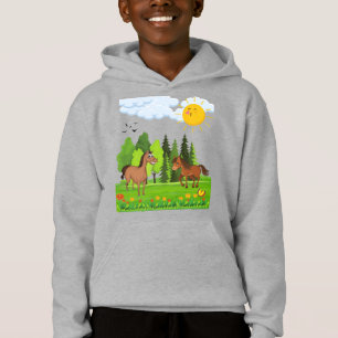 Kleines Pferdedesign für Kinder Hoodie