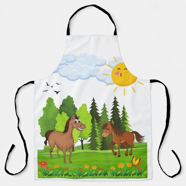 Kleines Pferdedesign für Kinder Schürze (Vorderseite)