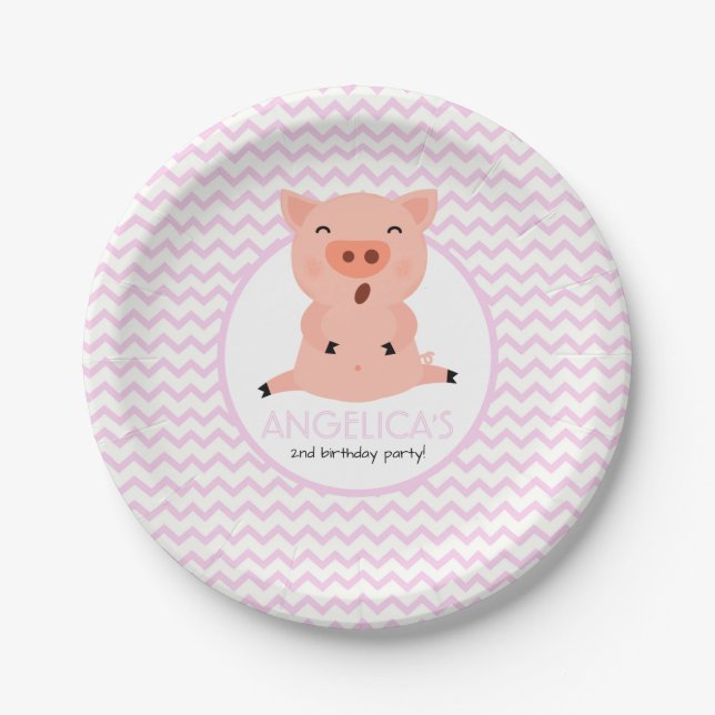 Kleines Piggy Party Pappteller (Vorderseite)