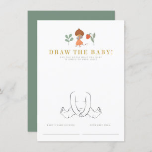 Kleines Pilzspülung Baby Shower Game Begleitkarte