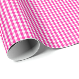 Kleines Pink-und Weiß-Gingham-Packpapier Geschenkpapier