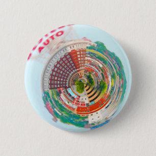 Kleines Planeten-Western-Auto-Gebäude Kansas City Button