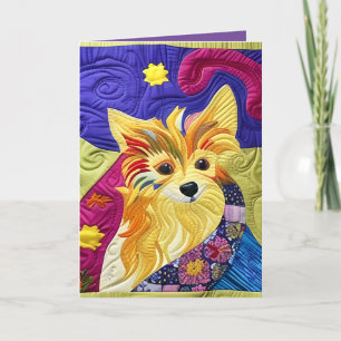 Kleines Pom Puppy-Quilt wie Design Dankeskarte