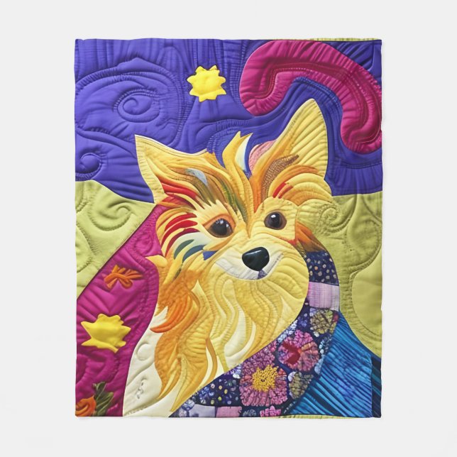 Kleines Pom Puppy-Quilt wie Design Fleecedecke (Vorderseite)