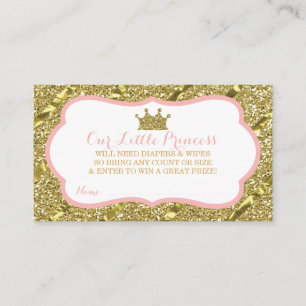 Kleines Princess-Windeln-Raffle-Ticket, Imitat-Gli Begleitkarte