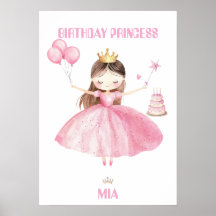 Kleines Prinzessin 1. Geburtstag Poster Mädchen Be