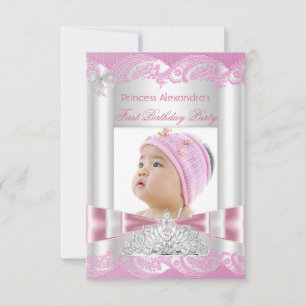 Kleines Prinzessin Mädchen erste Geburtstagsfeier Einladung